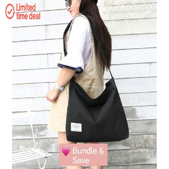 Large Canvas Tote Bag, Adjustable Strap, Zip Closure, Daily Use - Picture 3 of 8